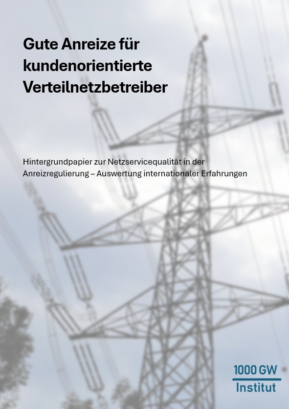Titel des Hintergrundpapiers: Gute Anreize für kundenorientierte Verteilnetzbetreiber, mit Bezug auf Netzservicequalität und internationaler Erfahrung.